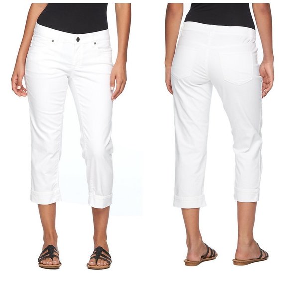 Sonoma Cuffed White Denim Capri SZ 2 - Picture 1 of 8